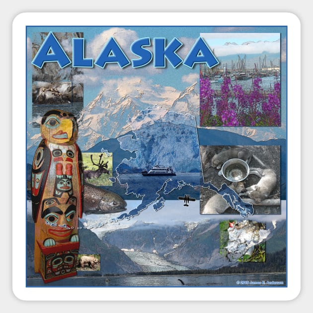 Alaska Collage Sticker by JEAndersonArt